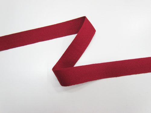 Great value 25mm Cotton Herringbone Tape- Burgundy #T610 available to order online Australia