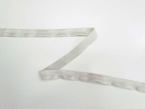 Great value 16mm Shiny Fold Over Elastic- Pale Silver #T626 available to order online Australia