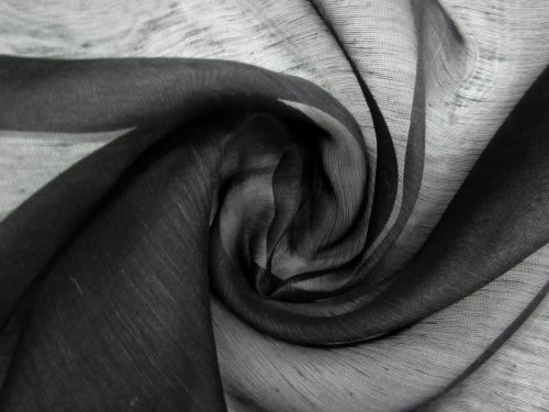 Great value Silk Linen Slub Organza- Crow Black #12101 available to order online Australia