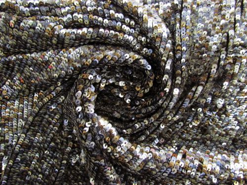 Great value Embroidered Sequins On Silk Chiffon- Precious Metals #12143 available to order online Australia