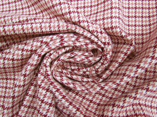 Great value Sydney Houndstooth Check Wool Coating- Raspberry #12197 available to order online Australia