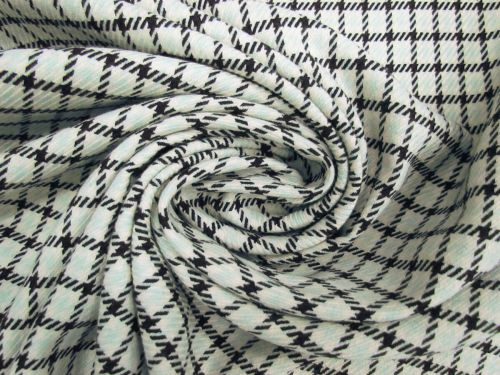 Great value Sydney Houndstooth Check Stretch Wool Coating- Mint And Navy #12198 available to order online Australia