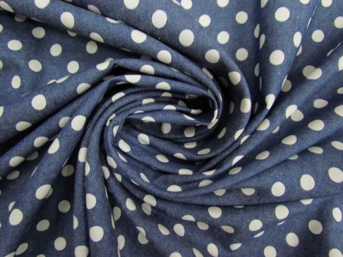 Great value Celebration Spot Cotton Chambray- Blue #12221 available to order online Australia