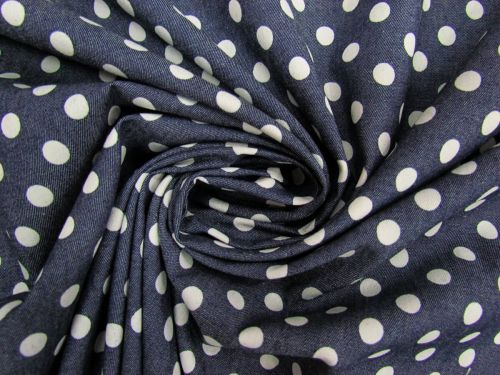 Great value Celebration Spot Cotton Chambray- Indigo #12222 available to order online Australia