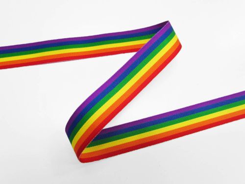 Great value 25mm Rainbow Grosgrain Ribbon #T637 available to order online Australia