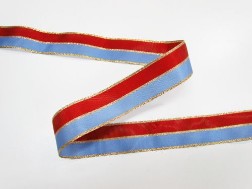 Great value 25mm Nutcracker Blue And Red Stripe Ribbon #T641 available to order online Australia