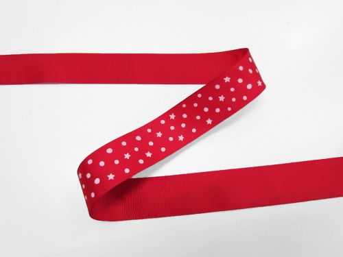 Great value 25mm Starry Night Red Grosgrain Ribbon #T642 available to order online Australia