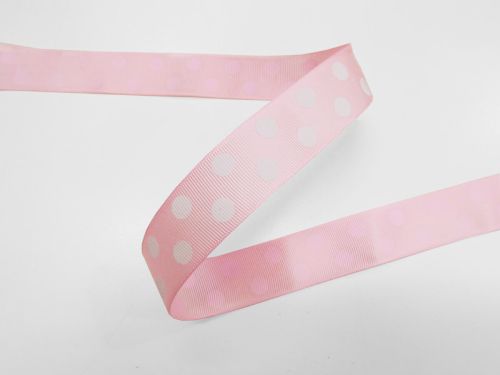 Great value 25mm Spots Ribbon- Pink #T653 available to order online Australia