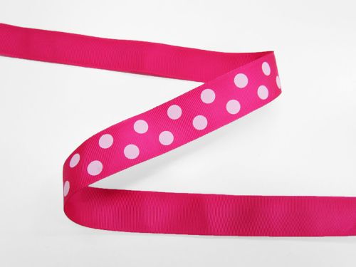 Great value 25mm Spots Ribbon- Fuchsia #T654 available to order online Australia