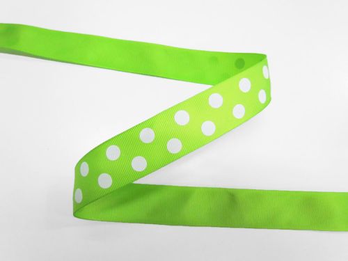 Great value 25mm Spots Ribbon- Lime #T657 available to order online Australia