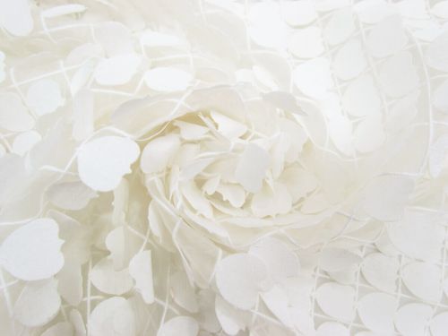 Great value Fluttering Petals Embellished Silk Organza- Ivory #12480 available to order online Australia