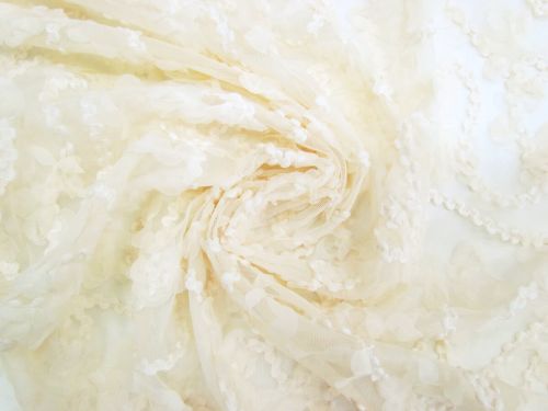 Great value Petals In The Wind Embellished Tulle- Cream #12588 available to order online Australia