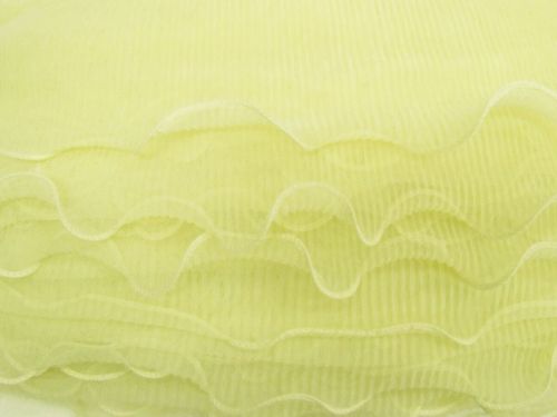 Great value 12cm Three Layer Pleated Tulle Ruffle Trim- Citrus Yellow #T677 available to order online Australia