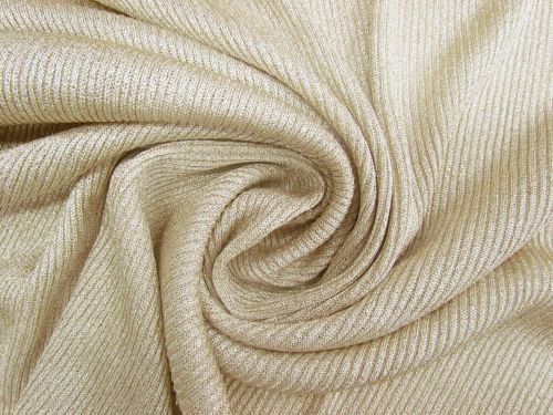 Great value Viscose Lurex 2x2 Rib Knit- Champagne Gold #12777 available to order online Australia