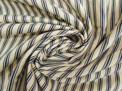 Great value Soft Ticking Stripe Cotton- Navy #12834 available to order online Australia