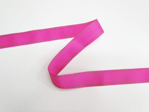 Great value 22mm Stitch Grosgrain Ribbon- Fuchsia / Lime #T747 available to order online Australia