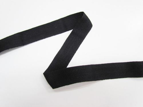 Great value 26mm Cotton Herringbone Tape- Liquorice Black #T757 available to order online Australia