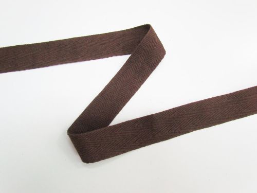 Great value 26mm Cotton Herringbone Tape- Mocha Brown #T758 available to order online Australia