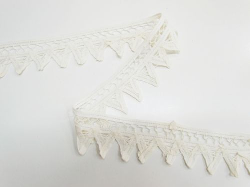 Great value 60mm Happy Bunting Cotton Trim- Natural Cream #T761 available to order online Australia