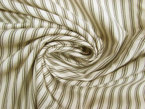 Great value Soft Ticking Stripe Cotton- Olive #12835 available to order online Australia