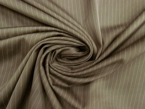 Great value Khaki Pinstripe Lustrous Stretch Viscose Suiting #12927 available to order online Australia