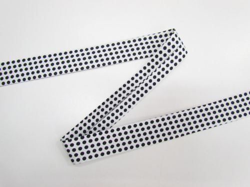 Great value 25mm Cotton Bias Binding- 1/8 Spot- Black- DVBB2930 available to order online Australia