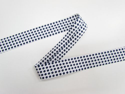 Great value 25mm Cotton Bias Binding- 1/8 Spot- Gambier Blue- DVBB2954 available to order online Australia