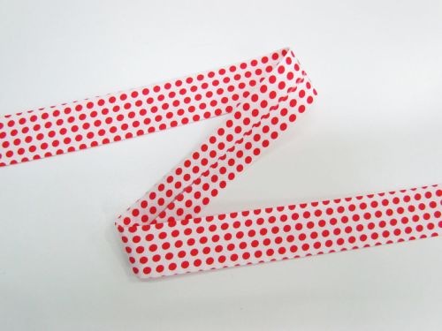 Great value 25mm Cotton Bias Binding- 1/8 Spot- Red Delicious- DVBB2939 available to order online Australia