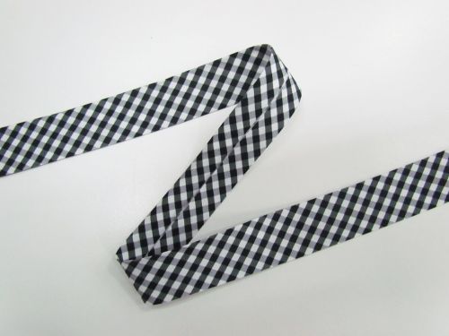 Great value 25mm Cotton Bias Binding- 1/8 Check- Black- DVBB2932 available to order online Australia