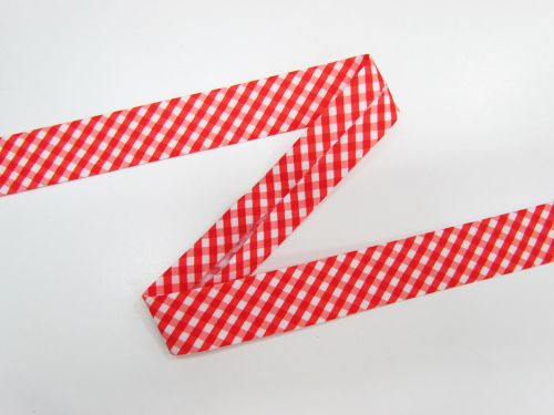 Great value 25mm Cotton Bias Binding- 1/8 Check- Red Delicious- DVBB2941 available to order online Australia