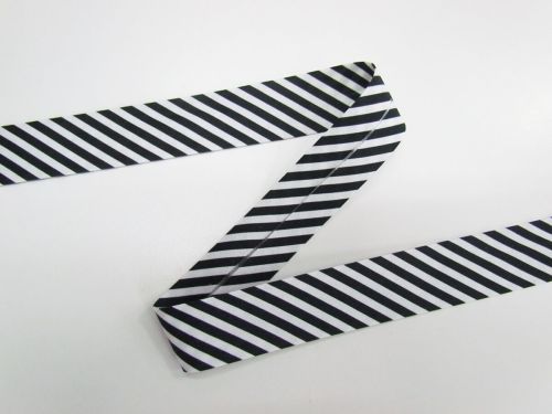 Great value 25mm Cotton Bias Binding- 1/8 Stripe- Black- DVBB2803 available to order online Australia