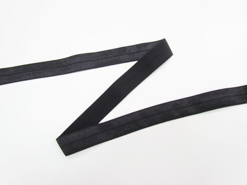 Great value 18mm Shiny Fold Over Elastic- Black #T793 available to order online Australia