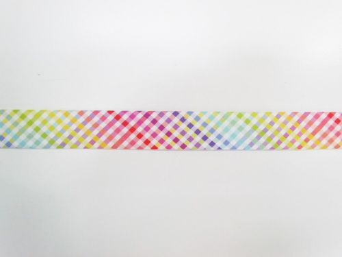 Great value 25mm Cotton Bias Binding- 1/8 Check- White Rainbow- DVBB3049 available to order online Australia