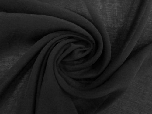Great value Viscose Blend Crinkle Organdy- Black #13184 available to order online Australia