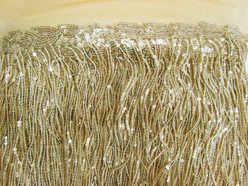 Great value 190mm Shimmy Sequin Fringe Trim- Gold #T837 available to order online Australia