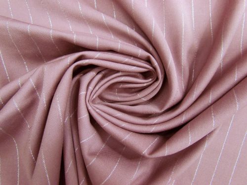 Great value Glittering Metropolis Lurex Pinstripe Suiting- Silver On Mauve #13359 available to order online Australia
