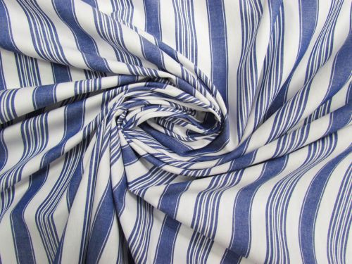 Great value Sailor Blue Stripe Cotton Shirting #13397 available to order online Australia