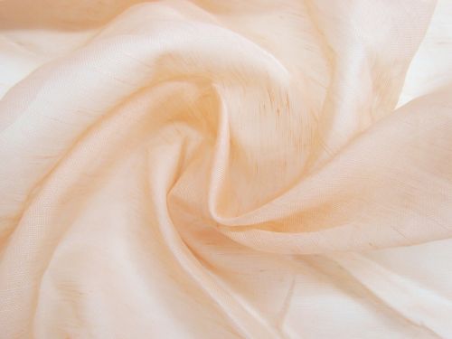 Great value Pleated Silk Linen Slub Organza- Peach #13438 available to order online Australia