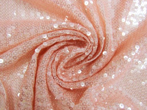 Great value 1m Piece- Embroidered Sequins On Stretch Mesh- Syrup Pink #13535 available to order online Australia