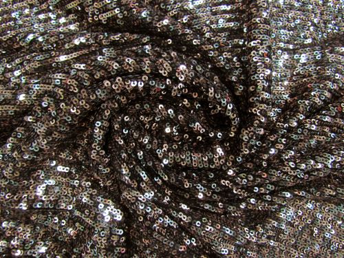 Great value Embroidered Sequins On Stretch Mesh- Gunmetal And Gold #13536 available to order online Australia
