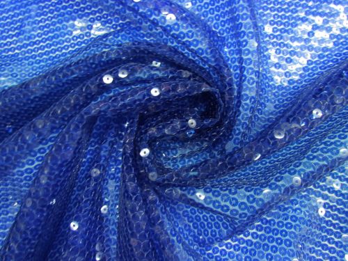 Great value 1m Piece- Embroidered Sequins On Tulle- Sapphire Blue #13537 available to order online Australia