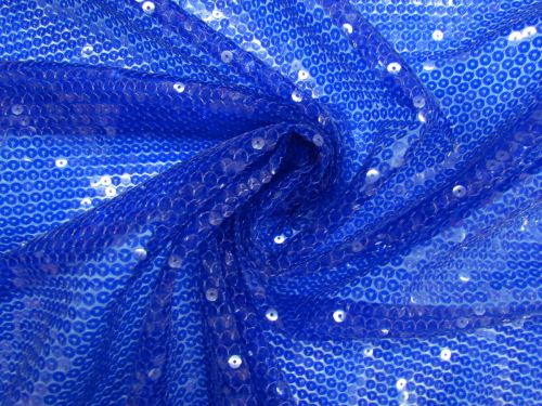 Great value 1m Piece- Embroidered Sequins On Tulle- Ultramarine Blue #13538 available to order online Australia