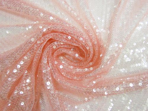 Great value 1m Piece- Embroidered Sequin On Tulle- Jelly Pink #13539 available to order online Australia