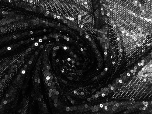 Great value 1m Piece- Embroidered Sequins On Tulle- Swan Black #13538 available to order online Australia