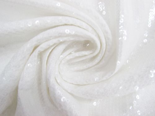 Great value Sequins Embroidered On Satin Back Crepe- Snow White #13540 available to order online Australia