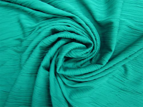 Great value Crinkle Pleat Viscose Jersey- Turquoise Teal #13543 available to order online Australia