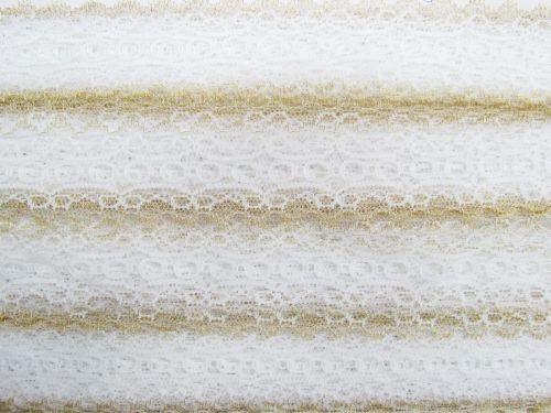 Great value 35mm Eyelet Lace Trim- White And Gold #T864 available to order online Australia