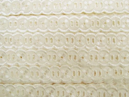 Great value 22mm Elegant Eyelet Broderie Lace Trim- Cream #T870 available to order online Australia