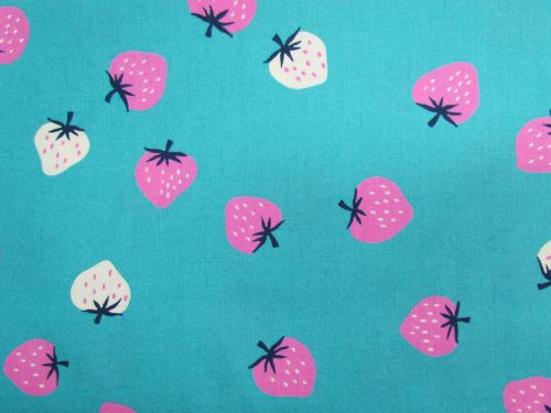 Great value Ruby Star Society Cotton- Strawberry- Strawberry Toss- Turquoise available to order online Australia