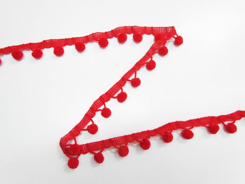 Great value 28mm Pom Pom Trim- Rose Red #T952 available to order online Australia